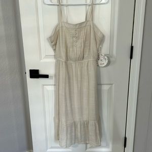 NAIF Cream Spaghetti Strap Dress